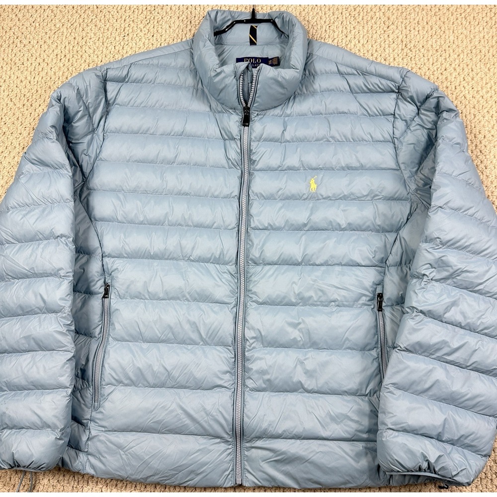 Polo Ralph Lauren Puffer Jacket Mens 3XB Big Size Blue Water Repellent Packable